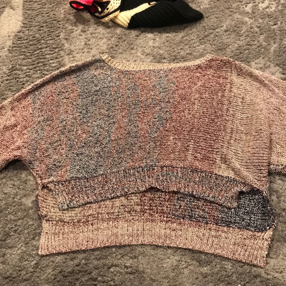 Chaser cropped high low sweater